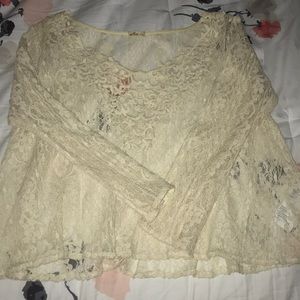 Hollister lace crop shirt